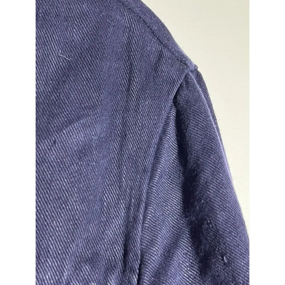Evan Kinori LN Dark Navy Blue Hemp 1 Pocket Jacket Size M Unisex